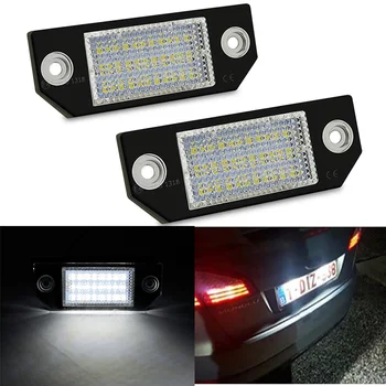 

2PCS White for Ford LED License Number Plate Lights signal lamp car light assembly for Ford Focus C-MAX MK2 Error Free Rear luce