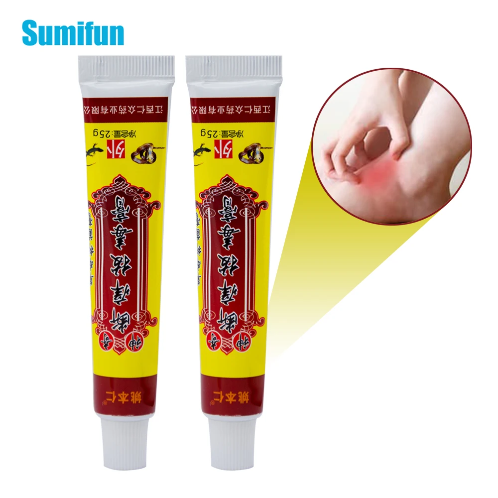 

Sumifun 2Pcs Psoriasis Cream Anti-itch Eczema Ointment Dermatitis Pain Removal Chinese Herbal Medical Plaster Health Care