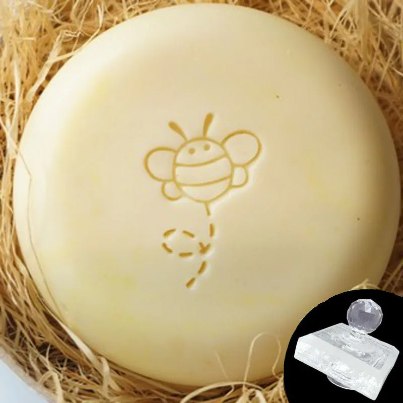 Cute Bee Honeybee Pattern Soap Stamp Mold, Natural Handmade Seal, Mini DIY Soap Stamp, 3cm