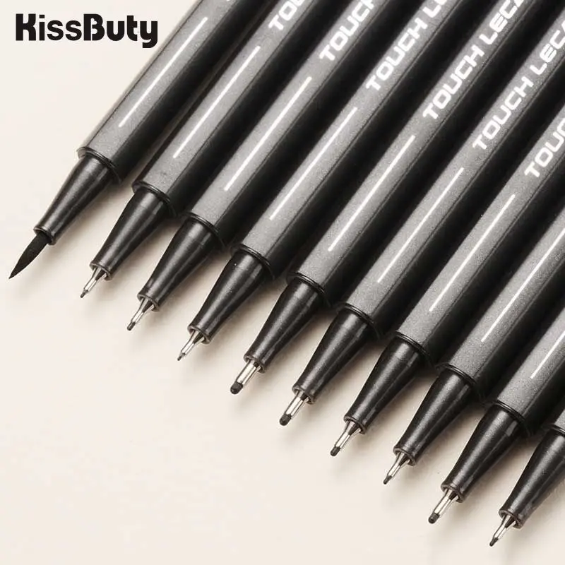 

10Pcs/set Pigment Liner Micron Ink Marker Pen Based Brush Markers Different Tip Black Fineliner Sketching Drawing Pen Stationer