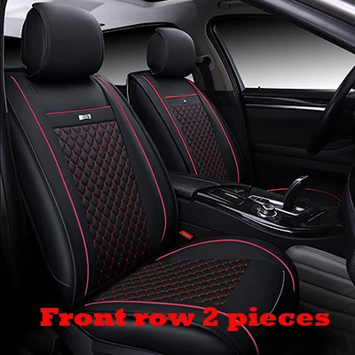 Кожаный чехол для сиденья Volkswagen polo 9n vw polo sedan 6r touareg passat b3 Golf 7 caddy Tiguan все модели автомобильные аксессуары - Название цвета: Black red front row