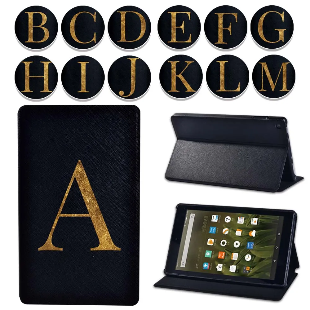 

For Amazon Fire 7(2015/2017/2019)/HD 8(2016/2017/2018)/HD 10(2015/2017/2019) with Alexa Soft Leather Flip Stand Tablet Case