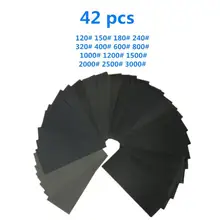 42 шт. влажная сухая Песочная бумага зернистость ассортимент абразивных бумажных листов для автомобильной шлифовки деревянной мебели отделка 9*3,6 дюймов