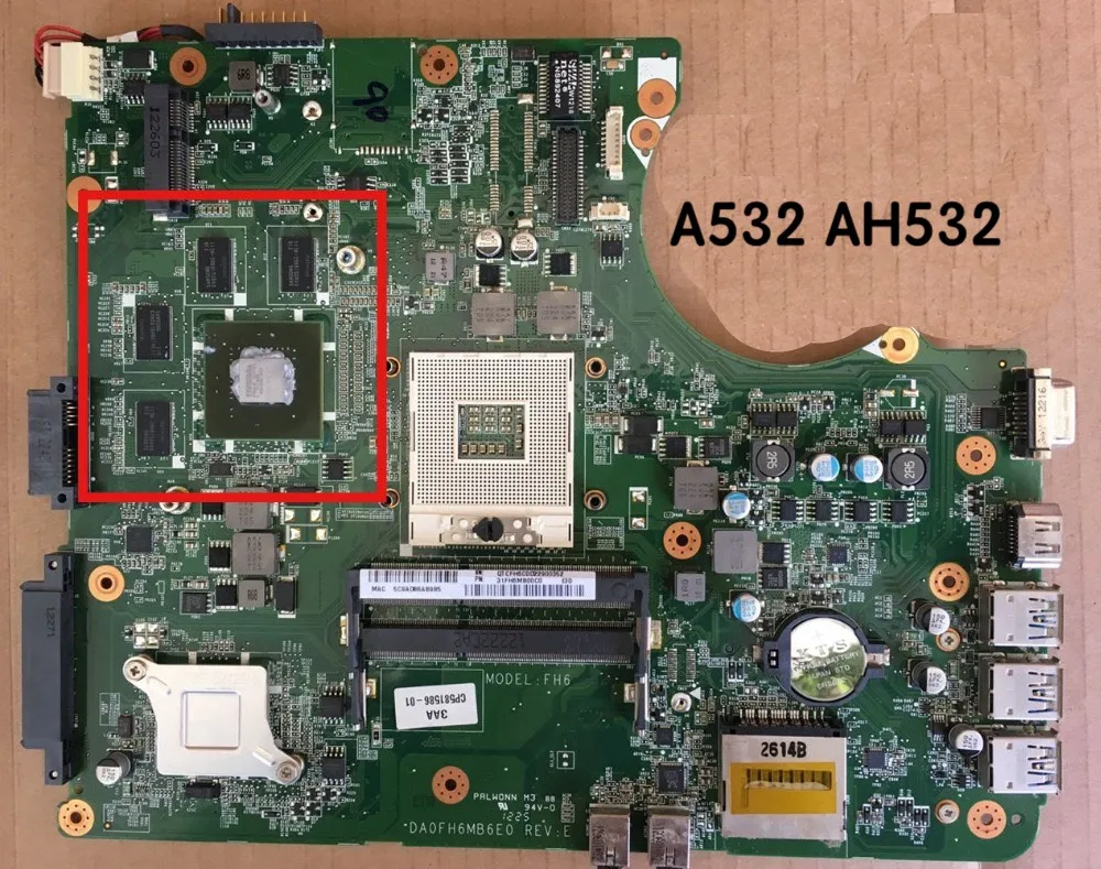 Подходит для Fujitsu A532 AH532 материнская плата ноутбука DA0FH6MB6E0 DDR3 Материнская 100%