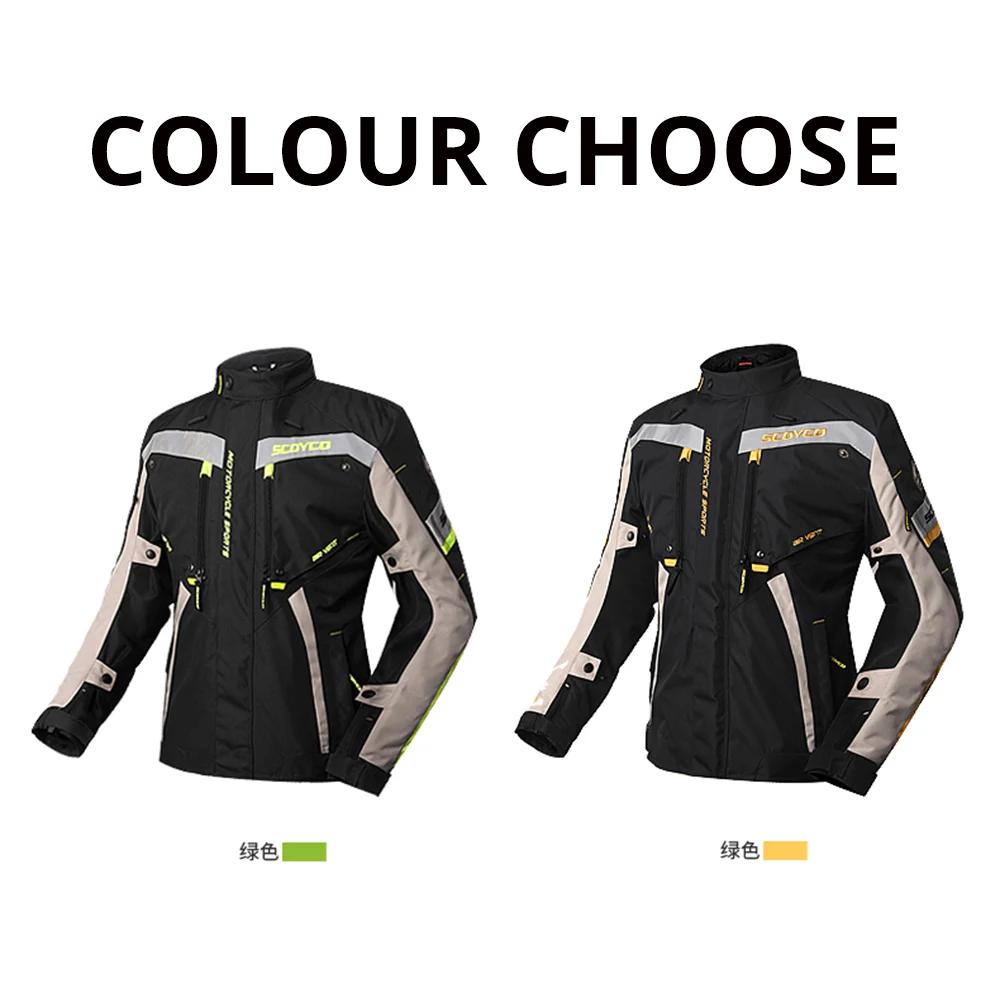 SCOYCO, водонепроницаемая мотоциклетная куртка для мужчин, Chaqueta Moto, мотоциклетный костюм, куртка для мотокросса со съемной защитой