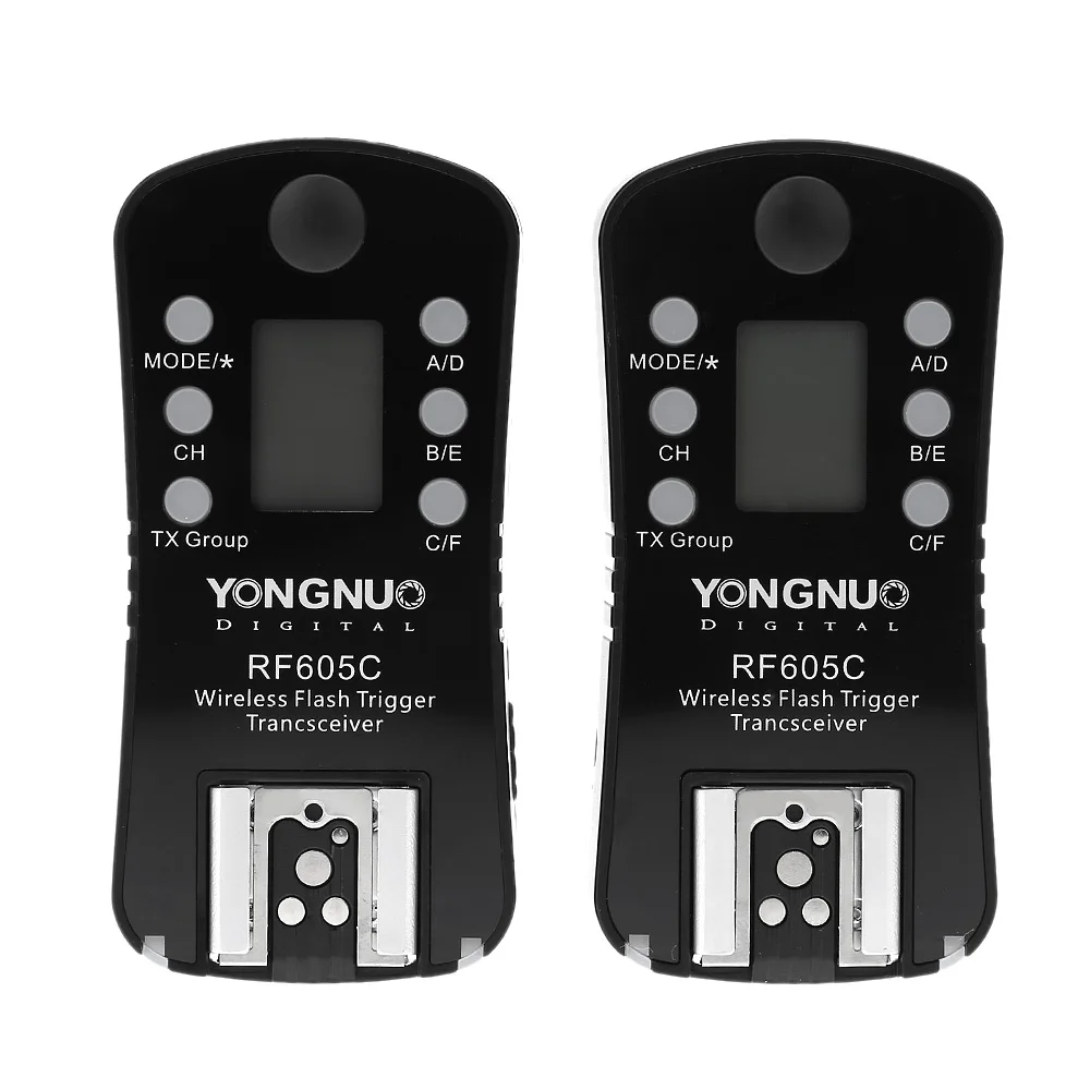 YONGNUO RF605C беспроводной триггер вспышки и спуск затвора с ЖК-дисплеем и 16 каналов для камер Canon