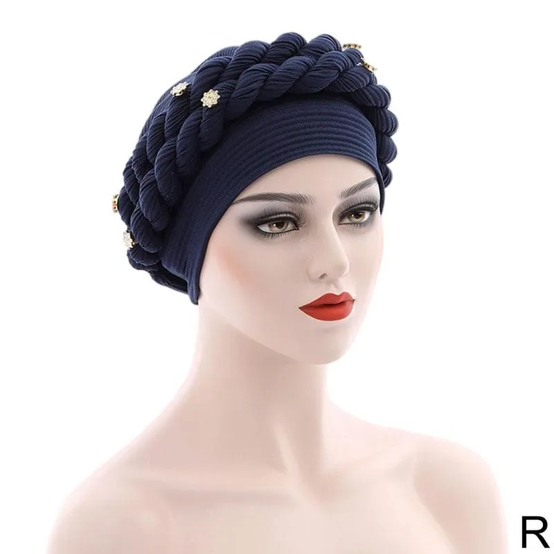 african wear for women Women Headtie Gele Shinning Sequins Turban Cap African Women Head-wrap Cap Auto Gele Nigerian Turban Gele Latest Hot Selling african outfits for women