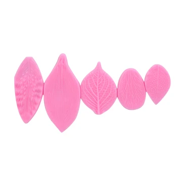 

5Pcs/set Cookies Candy Molds Pastry Biscuits Mould Baking Cake Decoration Tools Clay Leaves Shape Fondant Cake Silicone Mold