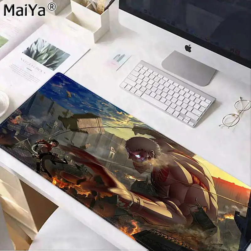Lock Edge 40X90cm Maiya Cool New Attack On Titan аниме ноутбук компьютер коврик для мыши большой коврик для мыши клавиатуры коврик - Цвет: Lock Edge 40X90cm