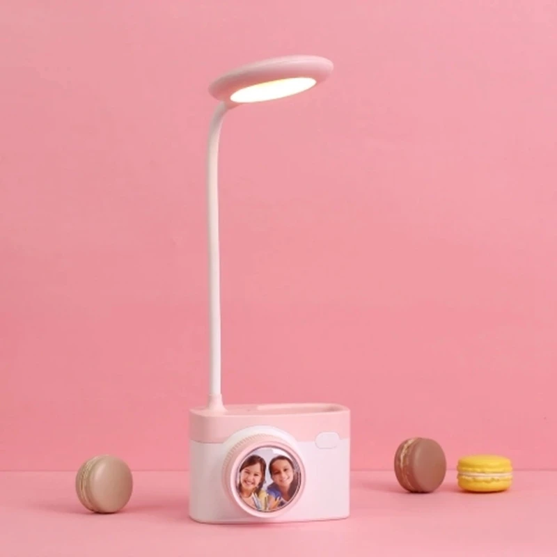 

TOP Camera Table Lamp LEDs Night Light Study Book Light with Pen Holder Built-In 1200MAh Rechargeable Batterys for Kids Children
