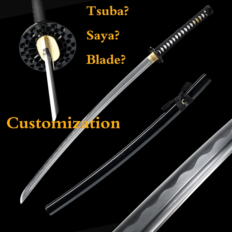 

DIY Customized the unique samurai sword many kinds of fittings for choose which tsuba which blade which sheath handmade katana