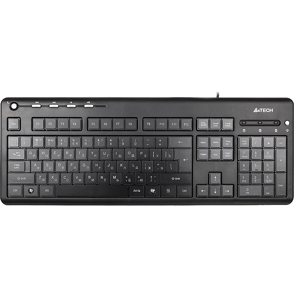Клавиатура A4 KD-126-2 черный USB slim Multimedia LED