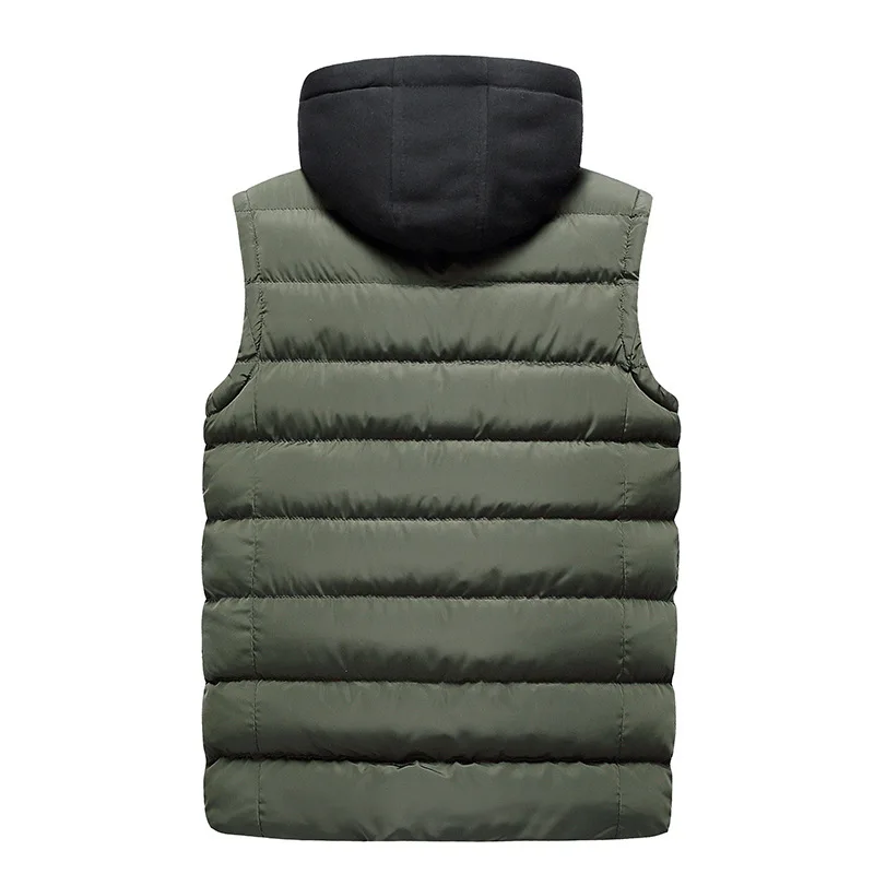 Жилет мужской осенний и зимний хлопковый жилет мужской Молодежный тренд модный толстый жилет с капюшоном хлопковое пальто