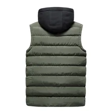 Жилет мужской осенний и зимний хлопковый жилет мужской Молодежный тренд модный толстый жилет с капюшоном хлопковое пальто