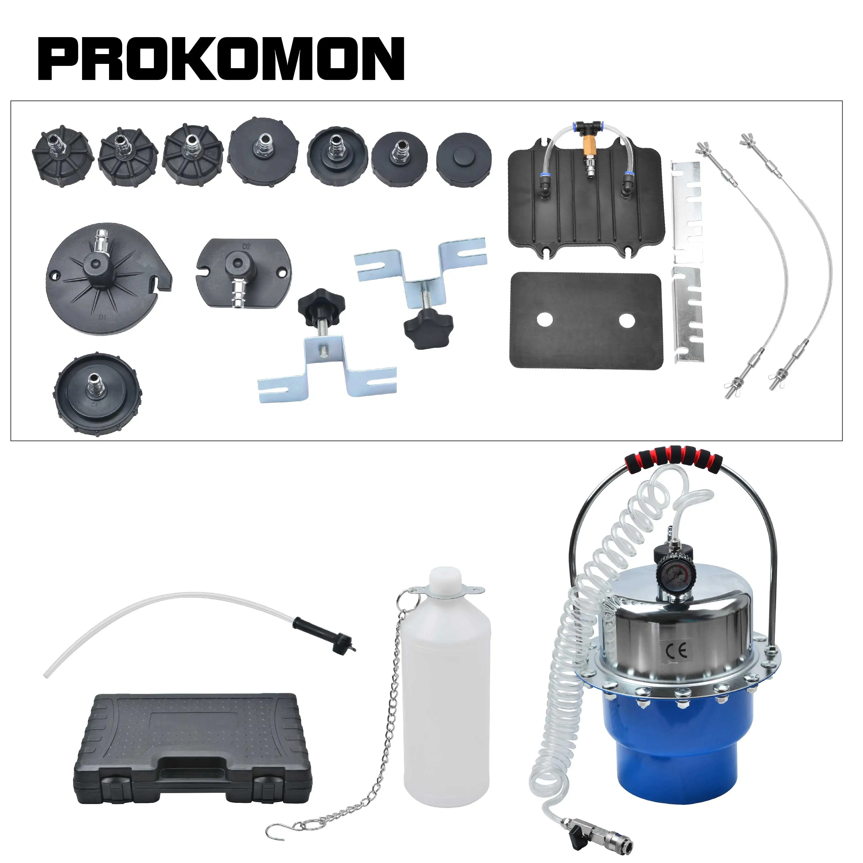 Pneumatic Air Pressure Brake Bleeder Kit Portable Bleeding Clutch