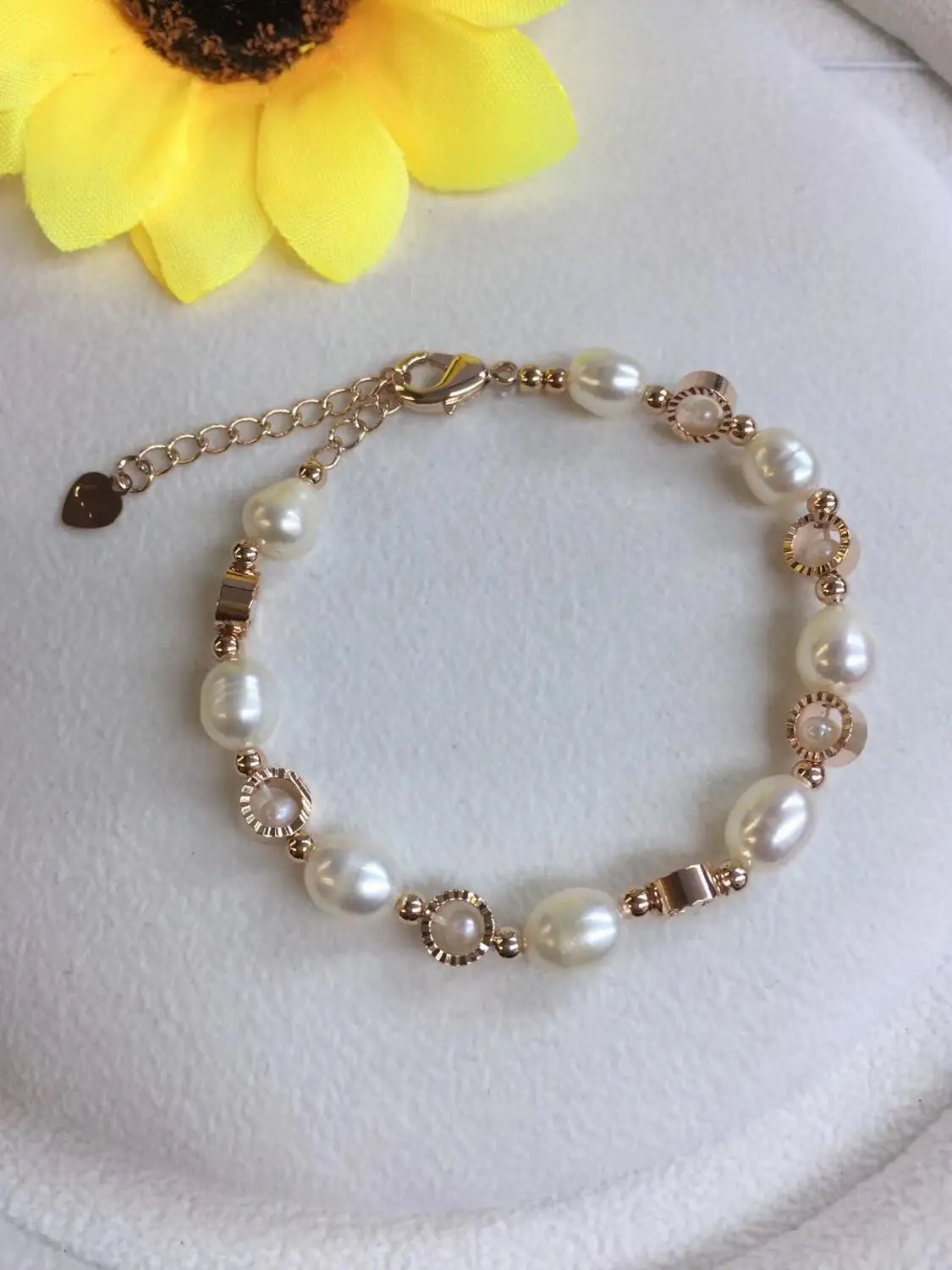 Новое поступление, браслет из натурального пресноводного жемчуга, классический браслет, модные украшения, 10 шт./лот