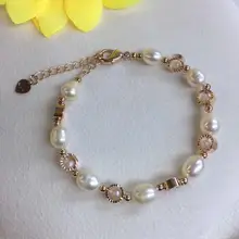 Новое поступление, браслет из натурального пресноводного жемчуга, классический браслет, модные украшения, 10 шт./лот