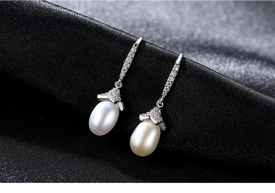 

S925 Sterling Silver Earrings Zircon Pearl Earrings