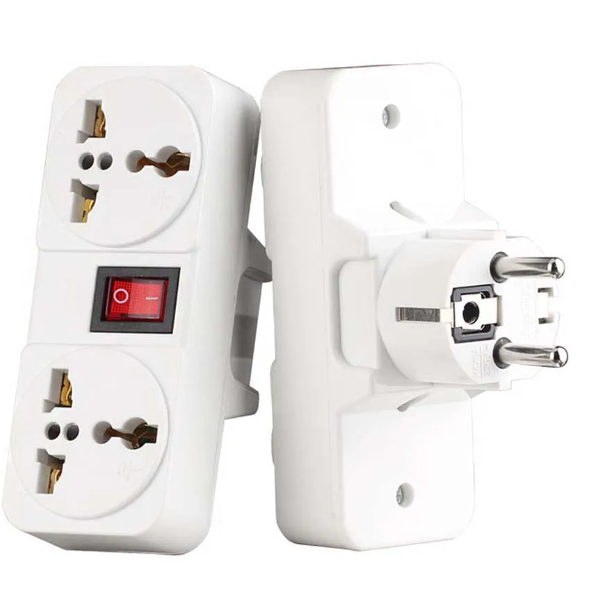 Plug Adapter Electrical Socket Plug Outlet Extender Power Extension Plug Extension Sockets Power Socket Smart Plug Outlet American White AU EU UK US Universal Wall Socket Portable 2way Outlet Extend Converter Plug Adaptor with Switch 250v 6A 10A 125V