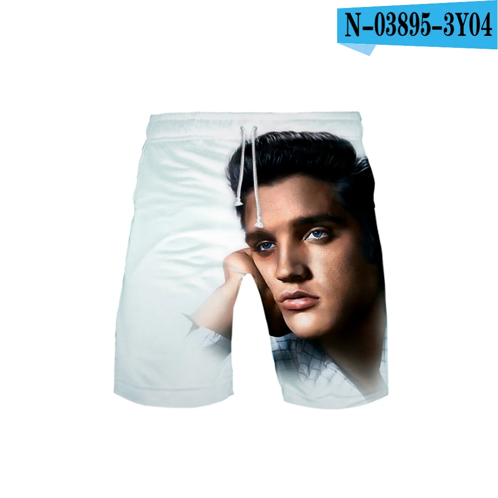Мужские пляжные шорты King Elvis Presley с 3D принтом в стиле Харадзюку, граффити, мужские шорты большого размера, и - Цвет: one