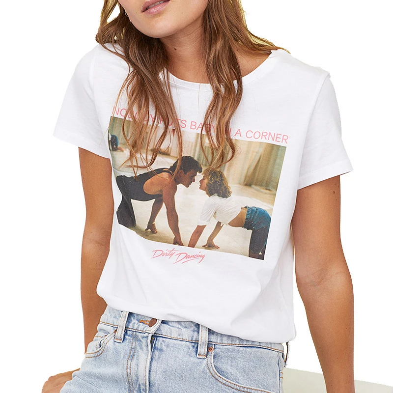 Camiseta con estampado de Dirty Dancing para camisetas Harajuku para mujer, calle, camisetas para mujer con cuello redondo, 2020| Camisetas| - AliExpress
