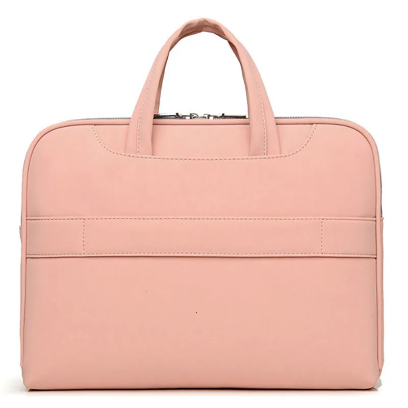 

Leather Briefcases Men Computer Bag 13.3 14.1 15.4 15.6 Inch For Macbook Air Pro Shock Resistant Handbag Women