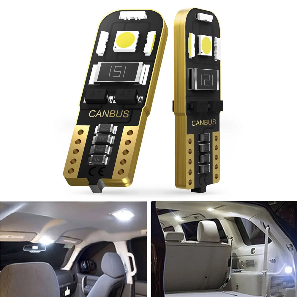 2x W5W T10 Led Canbus 2825 Светодиодные Габаритные фонари для автомобиля лампа чтения