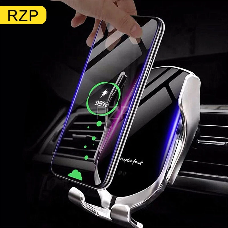 RZP 10W Qi автомобильное беспроводное зарядное устройство для iPhone Xs Max X Samsung S10 S9