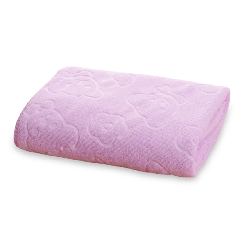 Детское банное полотенце из микрофибры в форме медведя, 1 шт., 140*70 см, мягкая кожа, 3 s, сильное Впитывающее быстросохнущее банное полотенце, подходит для детей и женщин - Цвет: Light Purple