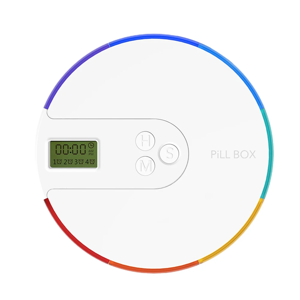 

Reminder Cases Electronic 7 Grid Storage Portable Timing Rainbow Pill Box Digital Smart Weekly Multi-function Organizer Travel