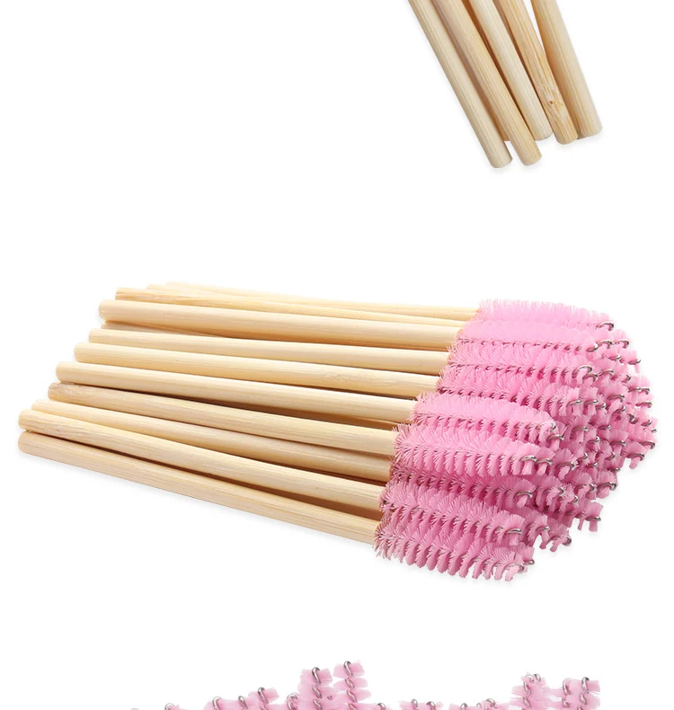 50 stücke Bambus Stange Griff Wimpern Pinsel Wimpern Verlängerung Stirn Pinsel Mascara Wands Applikator Einweg Make-Up Pinsel Schönheit Werkzeuge – Detail 21