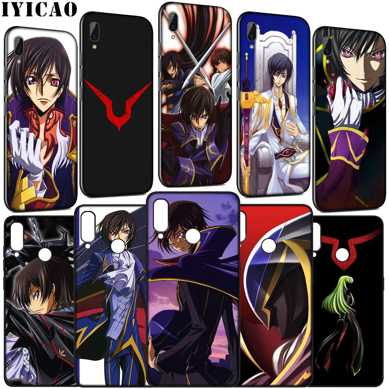

IYICAO Code Geass Anime Soft Silicone Case for Huawei Y9 Y7 Y6 Prime 2019 Honor 20 10 9 9X 8C 8X 8 Lite 7C 7X 7A Pro