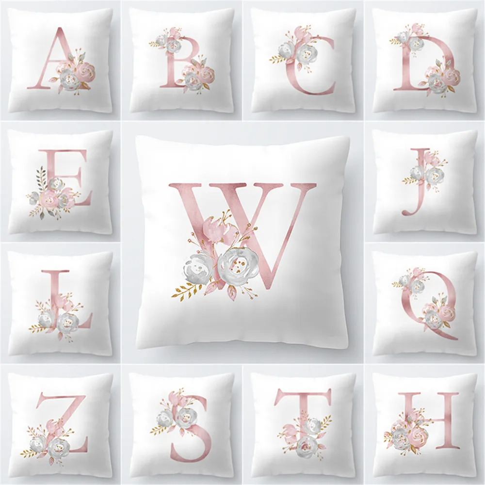 

Pillow Cover 45x45cm Room English Alphabet For Home goods 1PC Polyester Pillowcase New