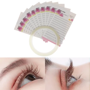 

10Pcs Grafting Eyelash Blossom Stick Card With Adhesive Tape Lash Extension Sets Eyelash Stick Card With Double Sided Tape