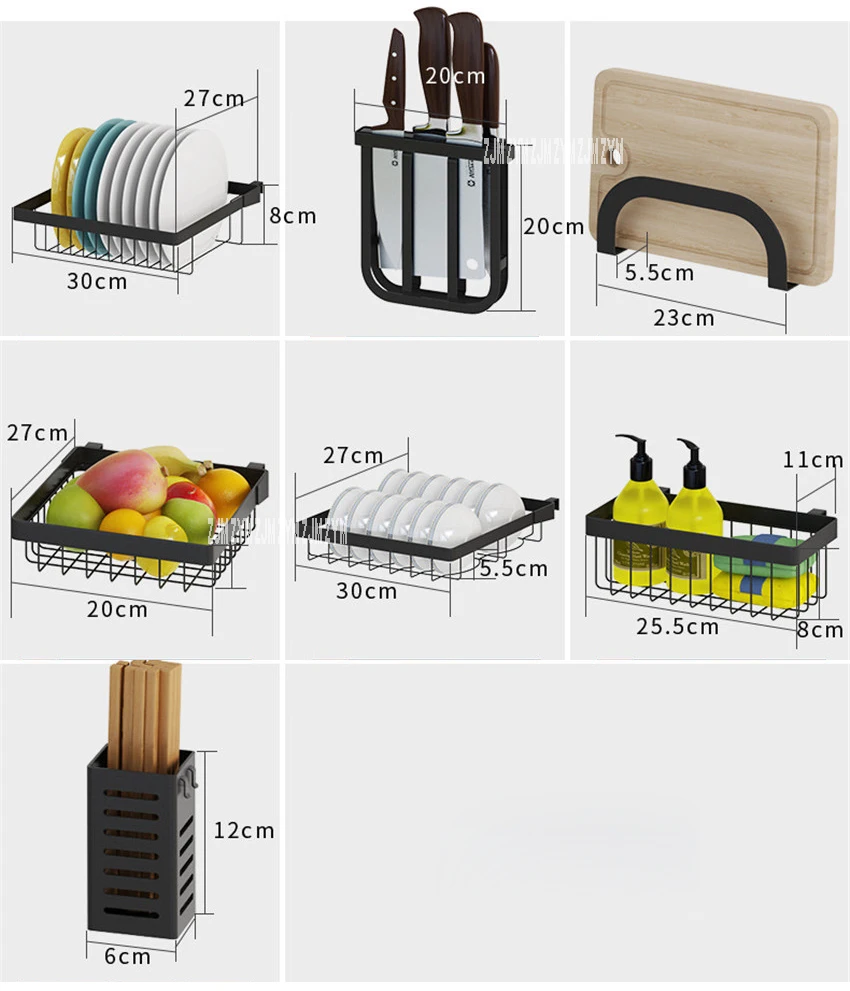 KQ-SCJ 201/304 кухонная полка из нержавеющей стали настенный нож для специй сушилка для посуды держатель для палочек комбинированный Органайзер
