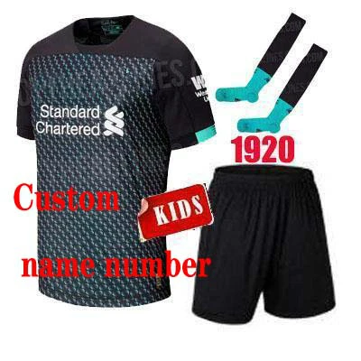 Новинка-, Liverpooles, Детский комплект, носки футбольные футболки 19 20 home Out 3rd GK M. SALAH MANE VIRGIL, футбольная рубашка - Цвет: AWAY5