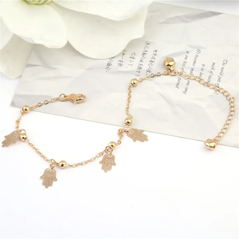 

New Style Fashion Alloy Anklet Women's Creative-Bell Anklet Simple Girl'S Palm Anklet Small Jewelry