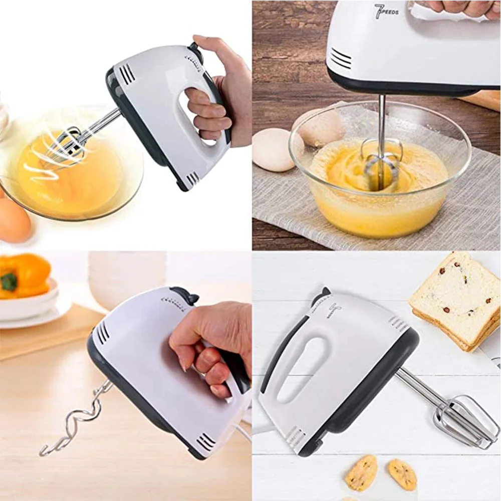 Electric 7 Speed Hand Mixer Egg Crame Cake Beaters Whisk Blender Whipper  Kitchen Egg-Whisk Electric Mixer Includes 2 Beaters - AliExpress