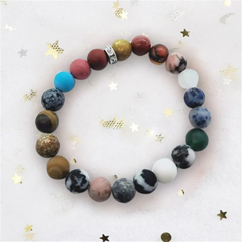 Шарм Вселенная Премиум Космические Планеты pulsera hombre солнечная система натуральный камень бусины браслет для женщин мужчин подарки чакра Йога браслет, бижутерия - Окраска металла: LSB149S211