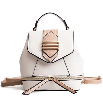 

Korean Version Of the Color Shoulder Bag Female Shoulder Multi-Purpose Bag Fashion Casual Mini Backpack White