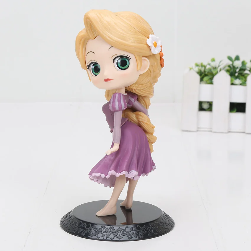 Q tangled 12CM Disney Принцесса Рапунцель Жасмин Золушка ПВХ фигурка игрушка девочка подарок игрушки - Цвет: Q tangled 12CM