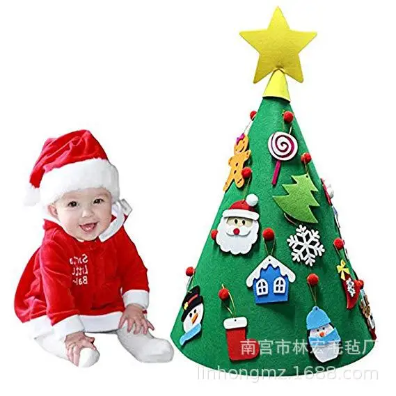 

Felt Christmas Ornaments Christmas Hat DIY CHILDREN'S Toy Handmade Stereo Christmas Tree