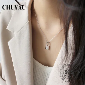 

Chuyau 925 Sterling Silver Love Lock Pendant Clavicle Necklace pendant necklace fashion design lock necklace best gift