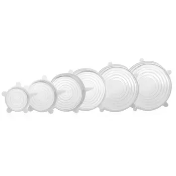 

Food-Grade Silicone Six-Piece Fresh-Keeping Lid Stretch 6-Piece Universal Bowl Lid Sealed Plastic Wrap