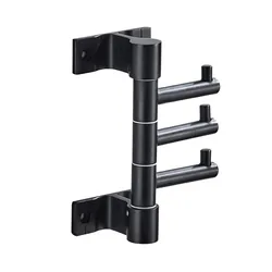 Bathroom Holder Hook Rotatable Hook Coat Towel Clothes Hooks Bedroom Door Bathroom Storage Hook Black Color Bathroom Accessories