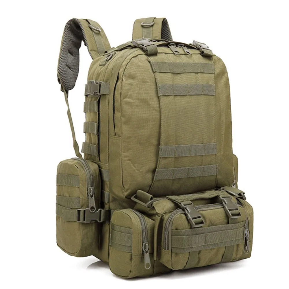 55L Тактический Рюкзак Molle военная сумка на плечо наружная штурмовая сумка водонепроницаемый нейлоновый рюкзак для ноутбука Сумка для кемпинга альпинизма - Цвет: OD