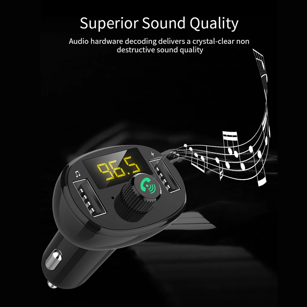 Автомобильный MP3 Bluetooth плеер fm-передатчик двойной USB телефон Быстрая зарядка Hands-free музыкальный плеер