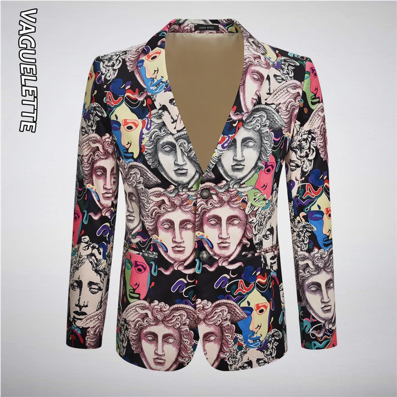 VAGUELETTE Elegant Pattern Blazer For Men Stage Party Dress Suit Jacket Coats Luxury Print Men Blazers Slim Fit Wedding Clothing VAGUELETTE Elegant Pattern Blazer For Men Stage Party Dress Suit Jacket Coats Luxury Print Men Blazers Slim Fit Wedding Clothing