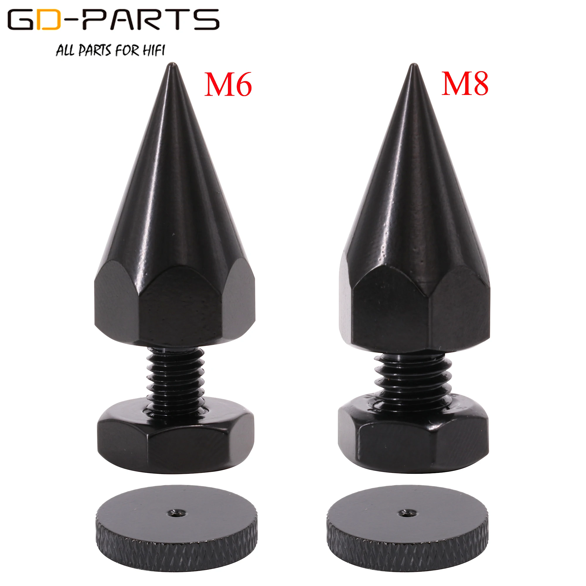 

M6 M8 Thread Iron Speaker Spike Cone Damper AMP Turntable Recorder Studio Monitor Isolation Stand Vibration Cone Foot Pad 40mm