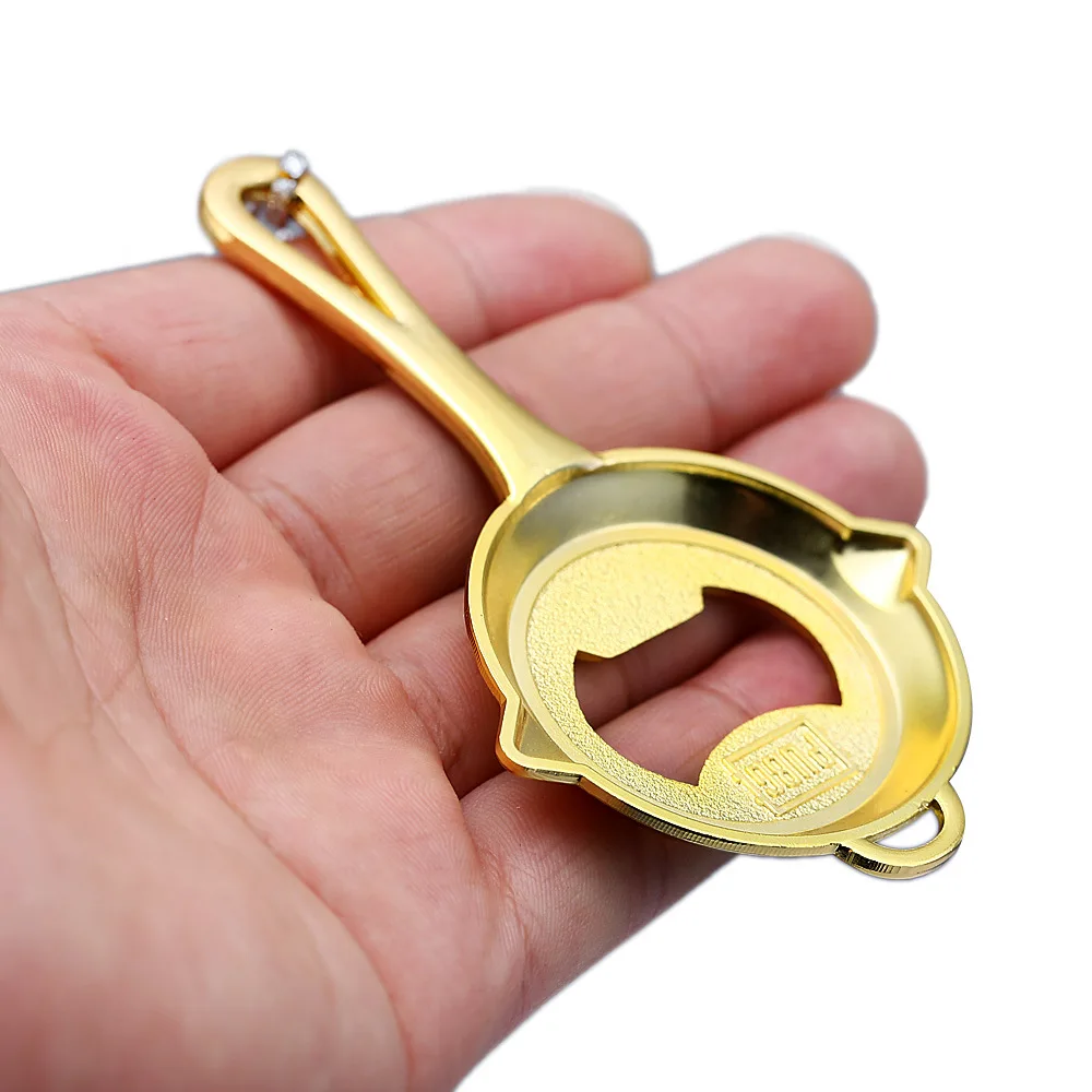 Pan Opener сплав брелки Серебро Золото мужчины брелок в подарок открывалки для бутылок - Цвет: Gold